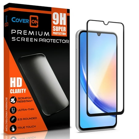 CoverON For Samsung Galaxy A34 5G Screen Protector Tempered Glass - 98% full Coverage