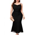thumbnail image 1 of Vestido ZOMVA, talla grande, malla fruncida, sirena, tirantes finos, 1 of 6