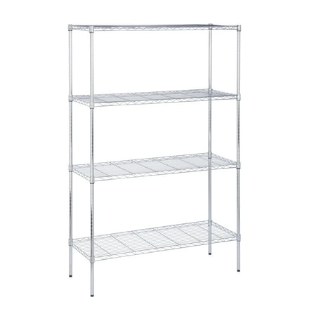 

Honey-Can-Do 4-Tier Adjustable Chrome Shelving Unit with 350-lb Per-Shelf Capacity Shelves & Shelf Units Chrome Steel