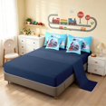 thumbnail image 5 of Erosebridal Train Twin Bedding, Steam Engine Bedding Comforter Set, Blue Cartoon, Navy Reversible 7 Pieces, 5 of 6