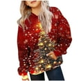 thumbnail image 2 of YUNAFFT Girls & Boys Christmas Print Hooded Sweatshirts With Pockets Soft Stretch Long Sleeve Casual Pullover For 2-12 Years, 2 of 6