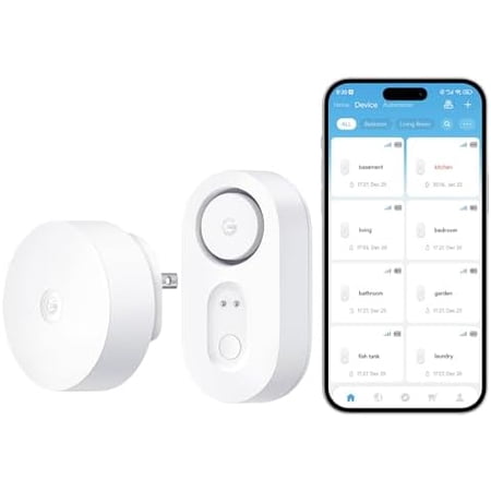 Upgraded Smart Water Leak Detector 1s with 1804ft Ultra-Long Range, WiFi Water Sensor with SMS/Email/APP Push and Sound Alarm,5-Year Battery Life, 1 Pack, Suit for Home, Basement, Kitchen