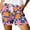 Blue, variant on Casual Womens Jean Shorts Print Pocket Lace Up High Waisted Compression Shorts for Women,Black,S