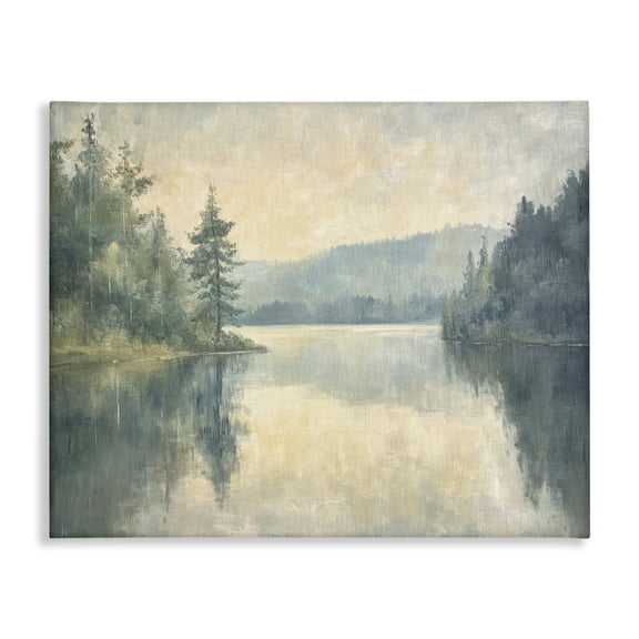 Stupell Industries Mountain's Reflection Landscape Landscape & Nature Painting Wrapped Canvas Canvas Art Print Wall Art, 20 x 16