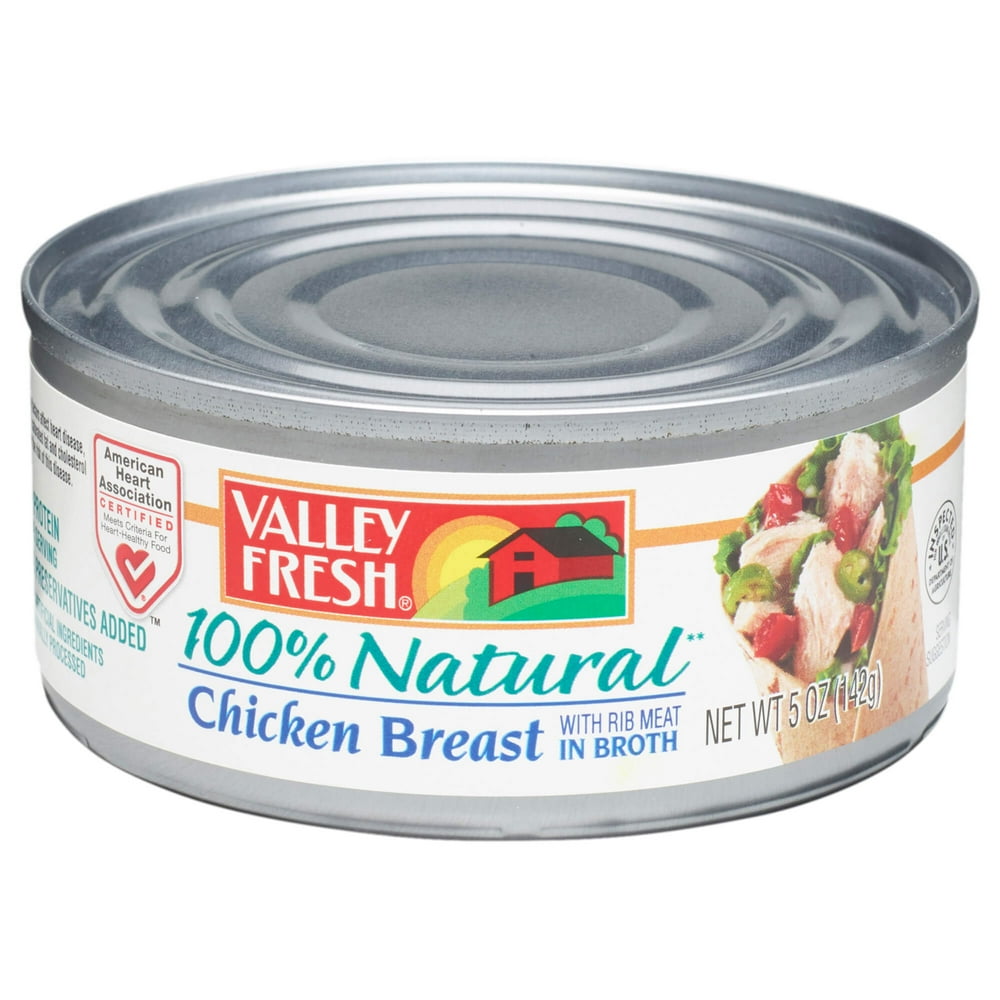 (4 Pack) Valley Fresh 100 Natural Canned Chicken Breast with Rib Meat
