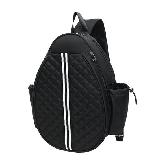 jinwen Sac de Tennis Extérieur avec Sangle Réglable Organisateur pour Femmes Hommes Sac à Bandoulière Noir