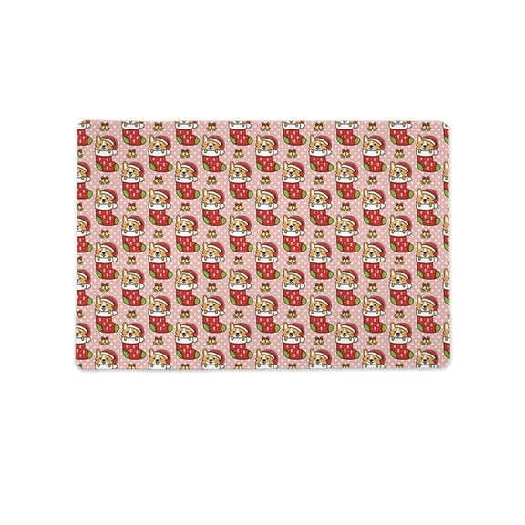 Corgis In Christmas Socks Mat Rectangle  -Image by Shutterstock,