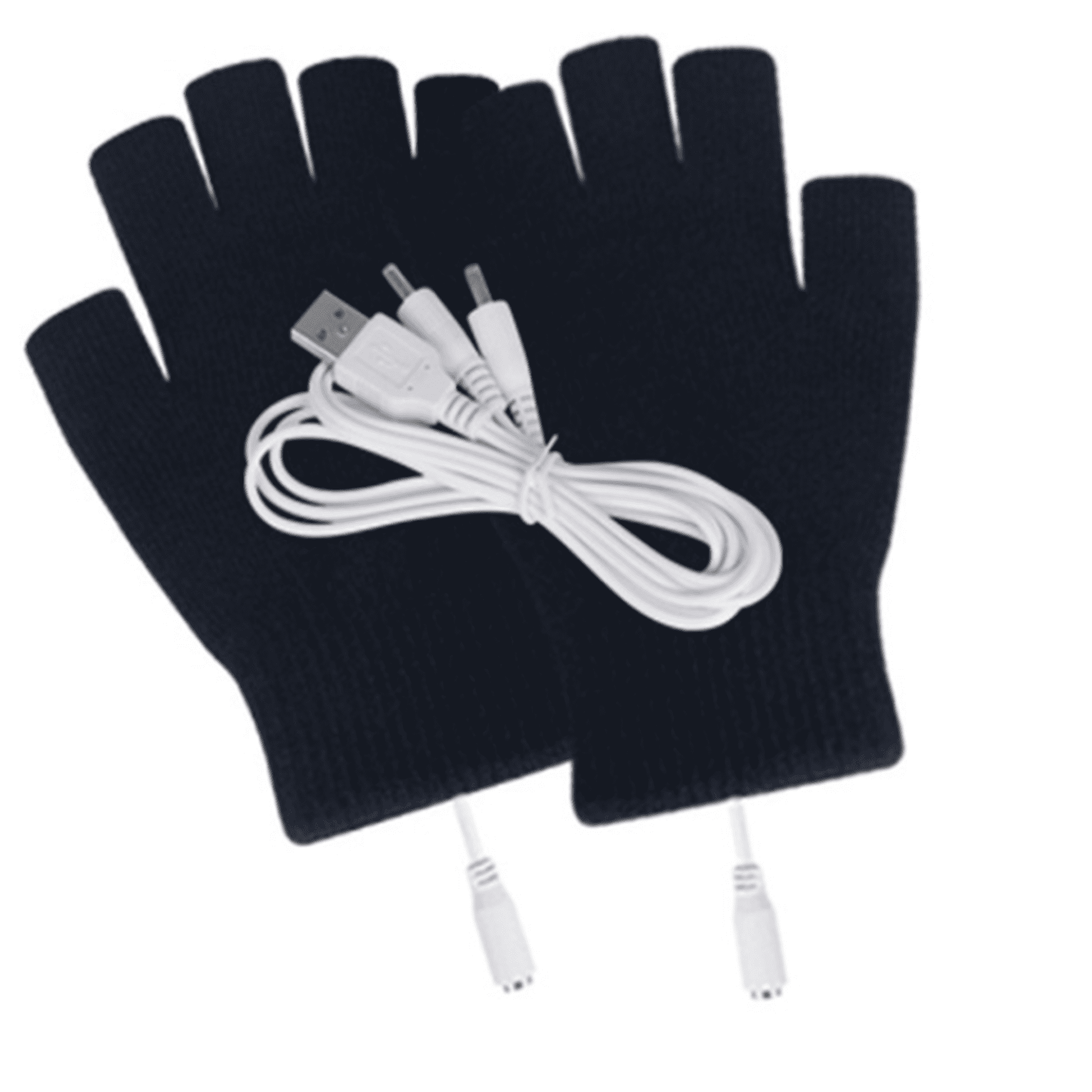 Women USB Electric Heated Warmer Gloves Rechargeable Heating Knitted Mittens 2PC