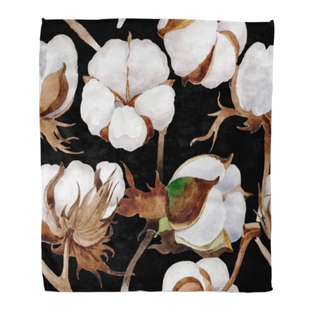 SIDONKU Throw Blanket Warm Cozy Print Flannel Wildflower Flower in Watercolor Full Name of The Plant Aquarelle Wild Comfortable Soft for Bed Sofa and Couch 58x80 Inches