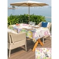 thumbnail image 4 of Outdoor Tablecloth with Umbrella Hole and Zipper, Easter Grey Bunny Rectangle Table Cloth 54x80 Inch Waterproof Tablecloth, Spring Vintage Colorful Eggs Flower Picnic Table Cover for Patio Camping, 4 of 7
