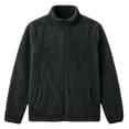 thumbnail image 4 of Husipze Mens Sherpa Fleece Jacket Full Zip Long Sleeve Teddy Fuzzy Cozy Winter Relaxed Fit Coat Insulated Warm Outerwear Black S, 4 of 8