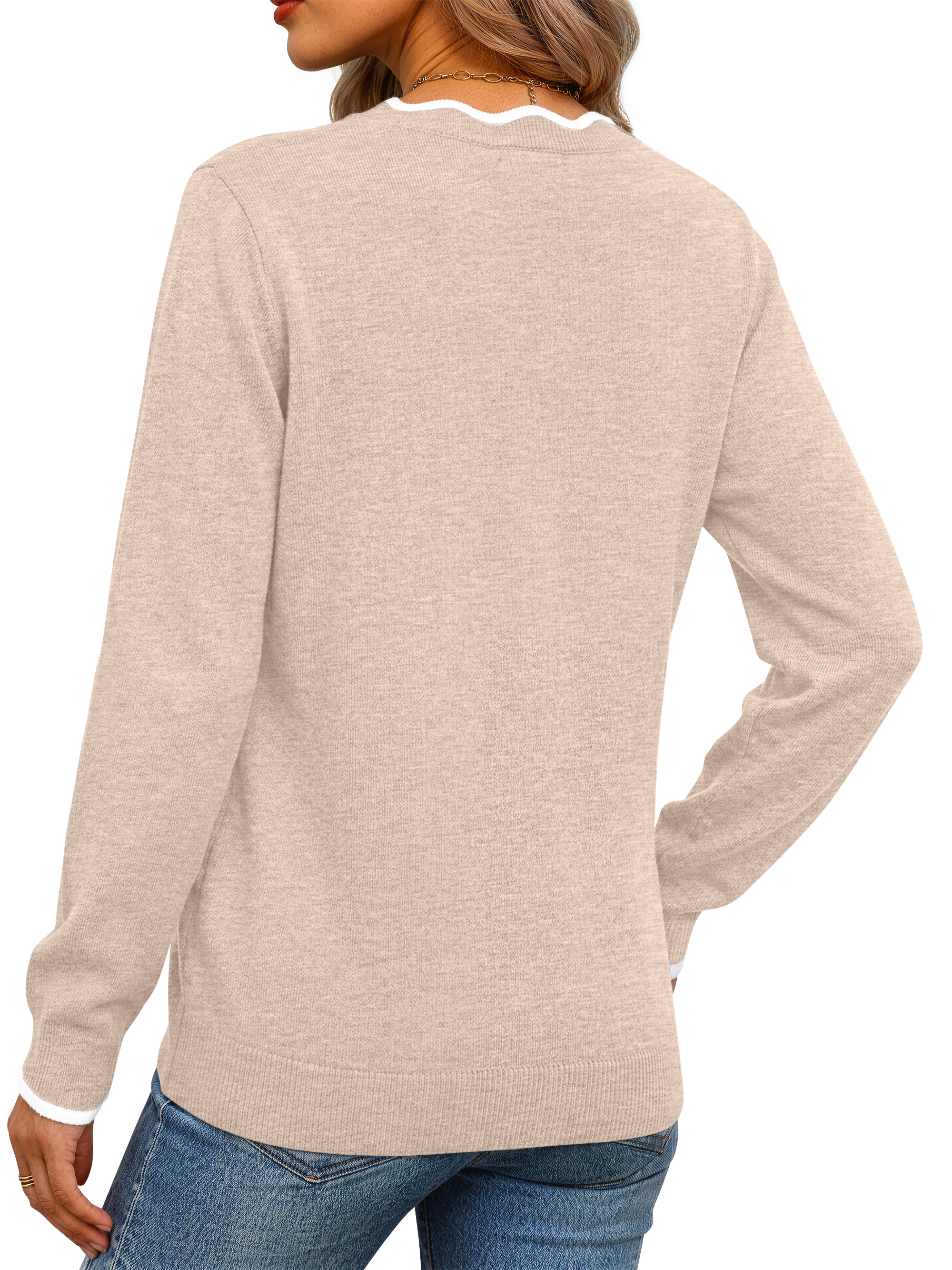 Fantaslook Women's Color Block V-Neck Pullover Sweater photo 4