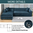 thumbnail image 5 of Stretch Sectional Couch Covers Velvet, L-Shaped Sofa Covers Velvet 2 Piece Soft Furniture Protector with Elastic Bottom for Dogs Cats -Light blue-4-seater + 4-Seater, 5 of 8