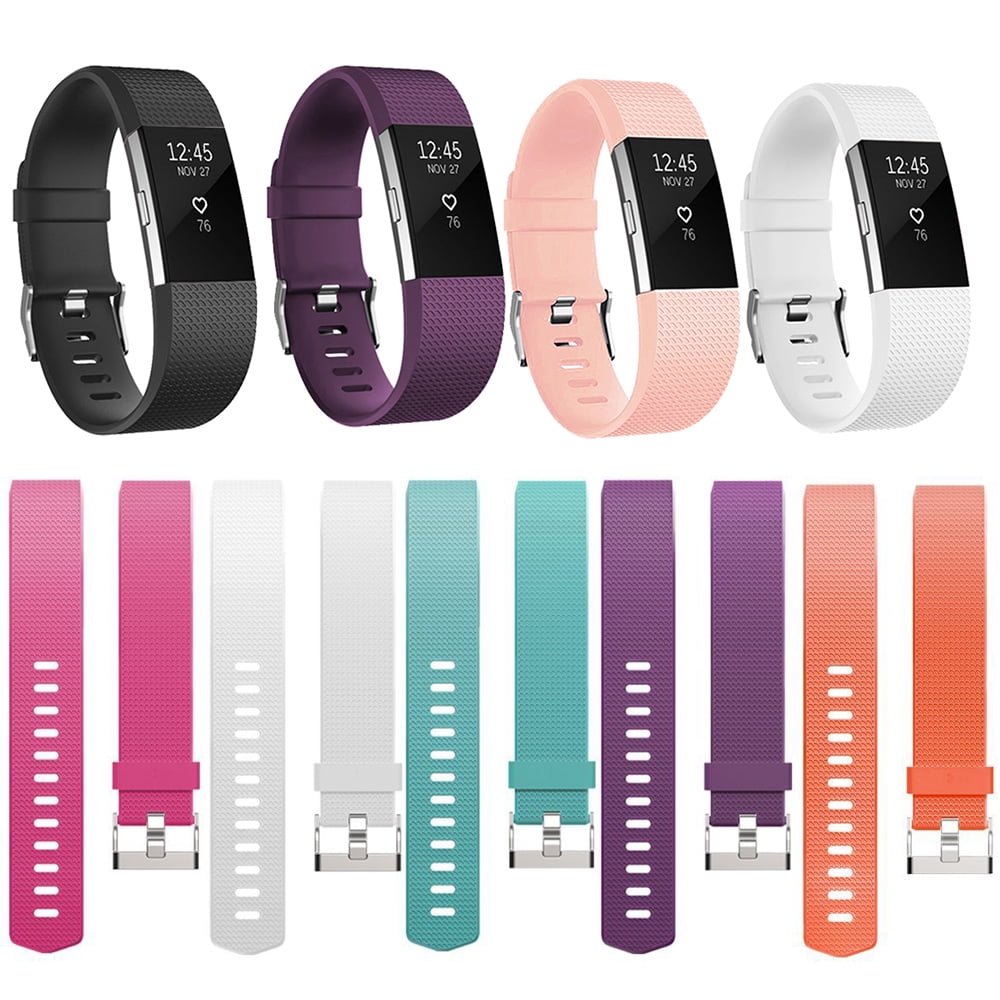 New for Fitbit Charge 2 Strap Hot Pink Soft Sports Replacement Silicone Bands 