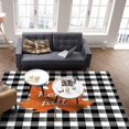 thumbnail image 3 of Thanksgiving Leaves Area Rug For Living Room Bedroom, White And Black Plaid Rug Non-Slip Carpet Non-Shedding For Kids Nursery Room Washable Rugs 2 x 3ft, 3 of 6