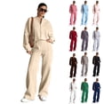 thumbnail image 5 of OIOLOYJM 2 Piece Womens Sweatsuit Tracksuit Casual Oversized Loose Fit Drawstring Lightweight Athletic Fashion Cozy Soft Loungewear Pink L, 5 of 5