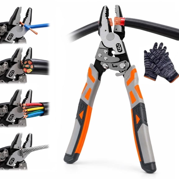 Ratchet Cable Cutters, 9-Inch Self-Locking Wire Cutter, Labor-Saving Leverage & Non-Slip Grip for Professional Electricians and Home Repairs