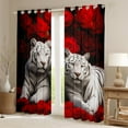 thumbnail image 2 of White Tiger 30%-50% Blackout Curtains for Bedroom,Red Rose Curtains Drapes Romantic Flowers Animal Curtains 2 Panels 38"Wx45"L,Big Cat Safari Animals Window Curtains, 2 of 5