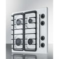 thumbnail image 2 of 24" wide gas cooktop with four sealed burners, white porcelain surface, and cast iron grates; made in the USA, 2 of 4
