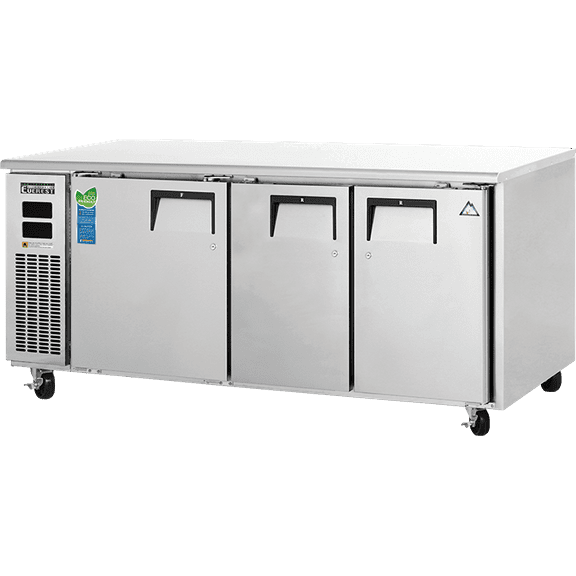 Everest Refrigeration ETRF3 Undercounter Worktop Refrigerator Freezer Combo 3 Section, 115v, NSF - 23 cu. ft.