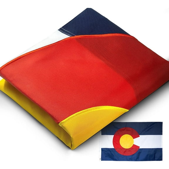 Anley EverStrong Series Colorado State Flag 3x5 Foot - Embroidery and Heavy Duty Canvas Header - Colorado CO Banner Flags