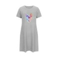thumbnail image 5 of Sakmal Moo Moos for Women Nightgown Gray Short Cute Nightshirt Short Sleeve Butterfly Print Nightgowns for Women, 5 of 7