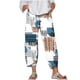 thumbnail image 2 of ICHUANYI Clearance Women's Casual Pocket Slim High Elastic Waist Print Sports Cotton And Linen Pants(White, XL) ICHUANYI WER2023081207046, 2 of 5
