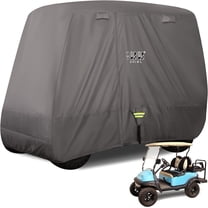 10L0L Heavy Duty Golf Cart Cover 4 Passenger for Yamaha EZGO Club Car, 600D Waterproof Rain Cover, Golf Cart Accessories, Grey