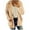 Khaki, variant on Women Casual Plus Size Plush Sweater Pockets Outerwear Buttons Cardigan Coat