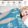 thumbnail image 3 of Orinice Bunny Ears Warm Lightweight Blanket Soft Fleece Throw Blanket for All Seasons, Cow Gifts Blanket, Exquisite Easter Gifts, Soft Plush Blankets 50x60in, 3 of 6