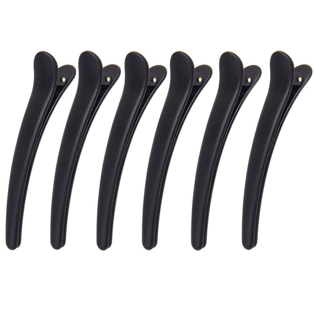 12 Pcs Matt Black Styling Hair Clips Plastic Duckbill Clips Professional Hair Clamp for Salon