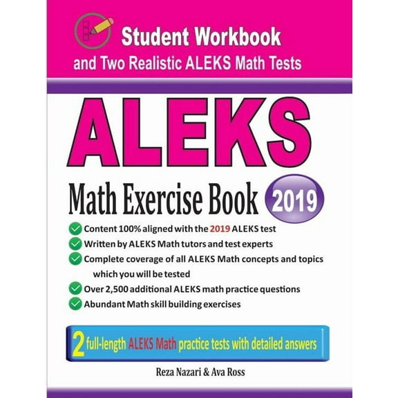 ALEKS Math Exercise Book: Student Workbook and Two Realistic ALEKS Math Tests, (Paperback)