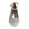 thumbnail image 5 of Badgley Mischka Girls Block Heel Dress Shoes, Silver, Size: 3, 5 of 8