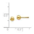 thumbnail image 3 of Real 14kt Yellow Gold Madi K Polished 4mm Ball Screwback Earrings; for Adults and Teens; for Women and Men, 3 of 3