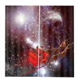 thumbnail image 1 of Juego de 2 cortinas decorativas navideñas, cortinas para ventanas, cortinas opacas Santa estrellado, 1 of 4