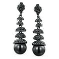 thumbnail image 2 of Bling Jewelry Womens Crystal Disc Ball Dangle Gemstone Earrings for Formal Holiday Party Black Teardrop, 2 of 4