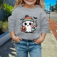 thumbnail image 2 of Wuxian Toddler Kids Halloween Sweatshirt Casual Pullover Funny Ghost Pumpkin Graphic Top Blouse Crewneck Long Sleeve Loose Fit Top Clothes,Grey,9-10 Years, 2 of 4
