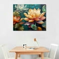 thumbnail image 2 of Nawypu  Flower Canvas Wall Art for Living Room, Teal Wall Decor for Bedroom, Vintage Lotus Painting, Colorful Floral Prints Artwork for Home, Retro Aesthetic Picture Decoration,, 2 of 4