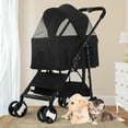 thumbnail image 7 of CL.HPAHKL 3 in 1 Dog Stroller For Medium Small Dogs Cats, 4 Wheels Folding Cat Stroller Pet Stroller with Removable Carrier, Portable Dog Cat Cage Jogger Stroller with Storage Lightweight for Travel, 7 of 7