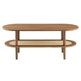 thumbnail image 3 of Coffee Sofa Side Table, Walnut, Wood, Oval, Living Kitchen Cafe Bistro Hospitality Restaurant, Modern Contemporary HB34893, 3 of 8