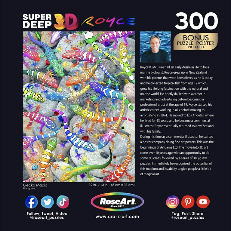 Cra-Z-Art Royce Super Deep 3D 300-Piece Gecko Magic Adult