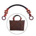 thumbnail image 2 of destyer Sac de Perles en Bois Poignée 48cm Sac Sangle Poignées Sac Sac à Main Sangle Remplacement DIY Rouge Brun, 2 of 9