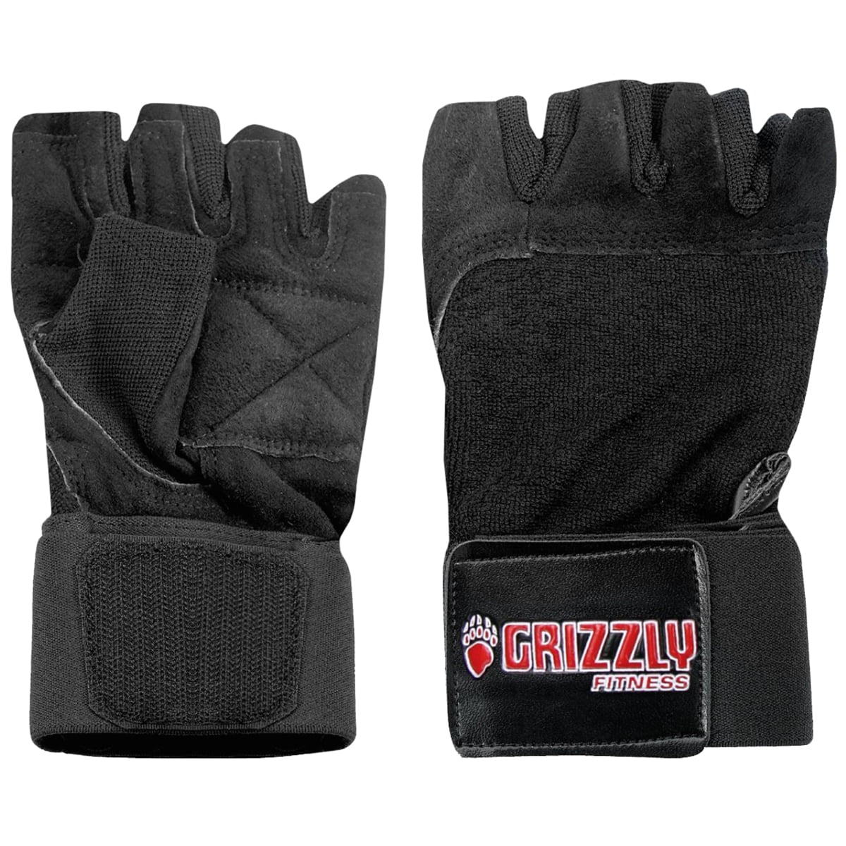 Crossfit Padded Black Grizzly Fitness Power Paw Wrist Wrap Lifting Gloves 