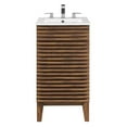 thumbnail image 3 of Modway Render 18" Modern Wood Bathroom Vanity Cabinet in Walnut/White, 3 of 8