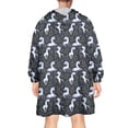 thumbnail image 2 of Wearable Oversized Blanket,Dark Cartoon Unicorn Leaf Pattern Wearable Blanket Hoodie for Adults,Cozy Hooded Blankets with Super Pockets,Super Warm Fuzzy Pullover for Women & Men, 2 of 6