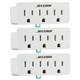 thumbnail image 2 of Maximm (3-Pack) 3 Outlet Grounding Adapter With Grounding Plug White, Turn 2-Prong Outlet To 3-Wire Grounding Outlets, ETL Listed, 2 of 4