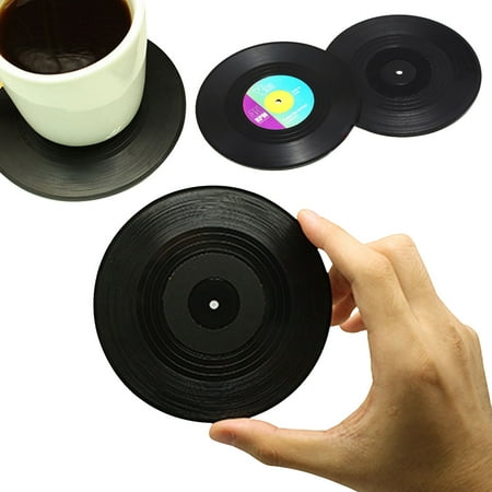 

HAXMNOU Record Cup Holder Creative Drink Holder Set Of 2 For Drinks Bars Cafes Home Party Office Gift Ideas