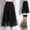 Black, variant on PUMISAS Summer Skirts For Women High Waisted Solid Color Elastic Waist Skirts Casual A-Line Mid-Length Skirts