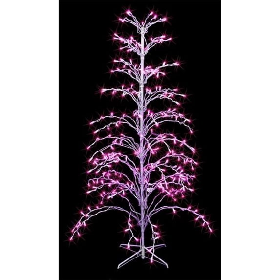 6 ft. Pink LED Lighted Christmas Cascade Twig Tree Outdoor Yard Art Decoration