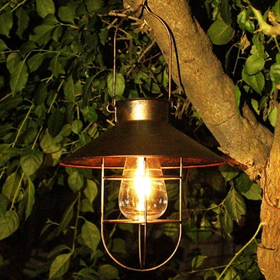 VALSEEL Household Appliances Clearance Outdoor Solar Lamp, Iron Art Solar Bulb, Circular Hanging Lamp, Garden Terrace Decorative Lamp